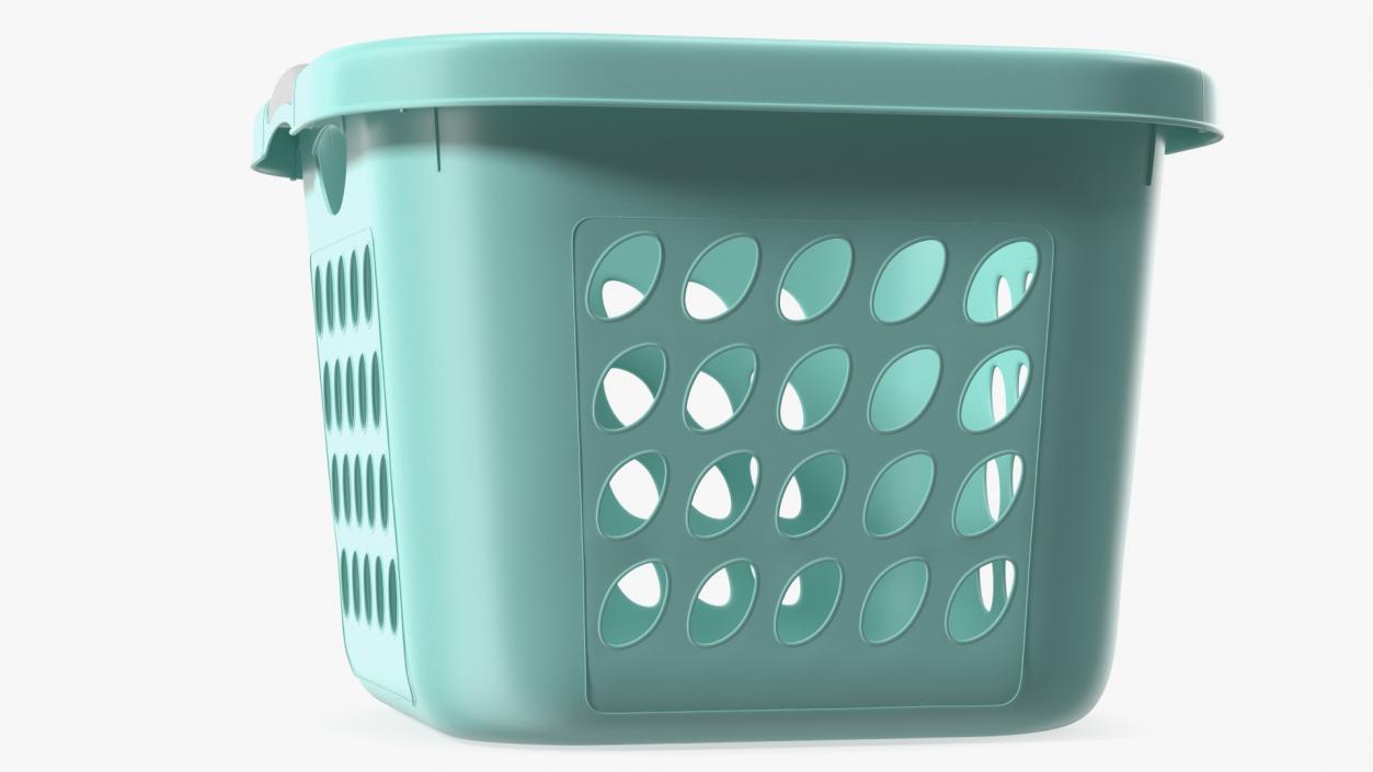 Plastic Laundry Basket Square Blue 3D model