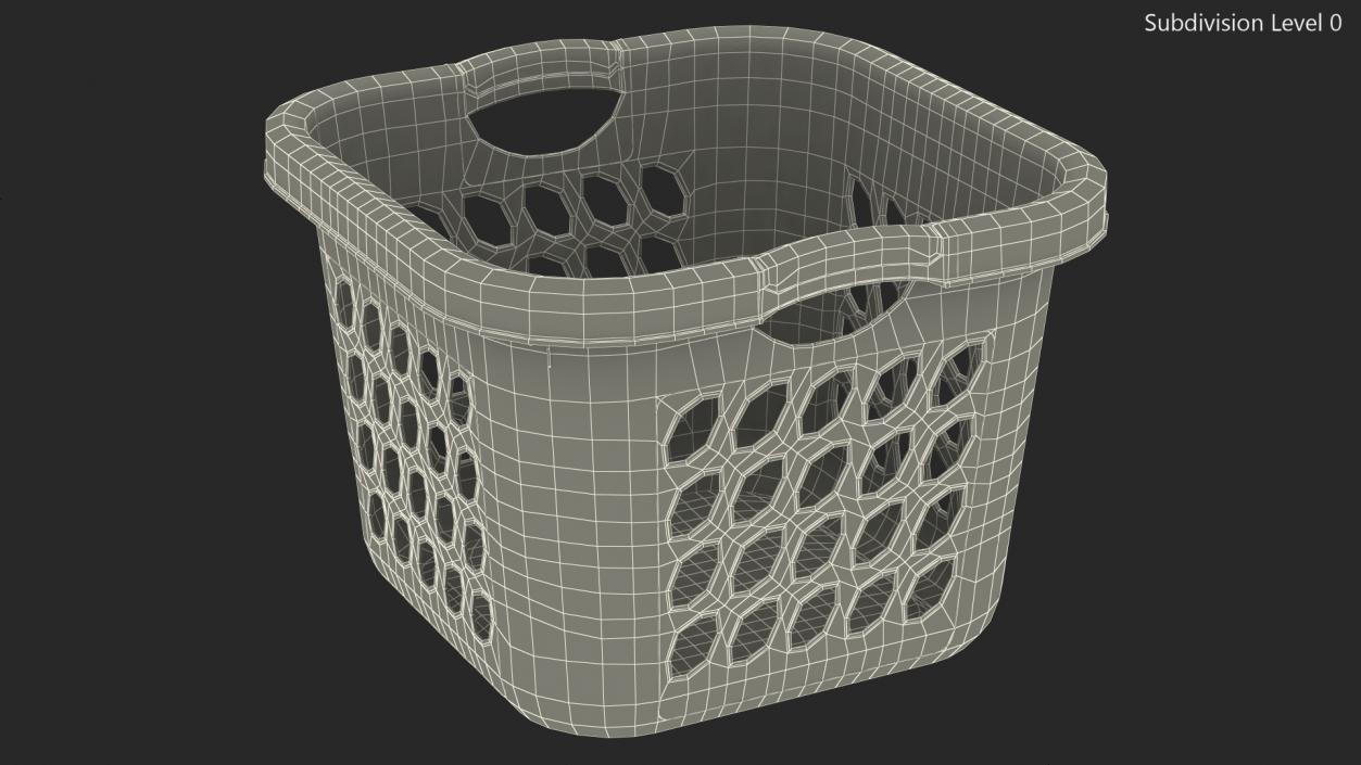 Plastic Laundry Basket Square Blue 3D model