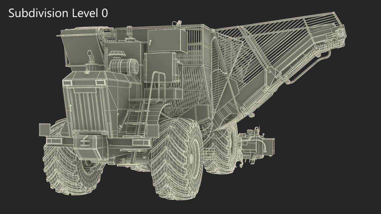 3D Vervaet 17T Beet Harvester Dusty Yellow Rigged