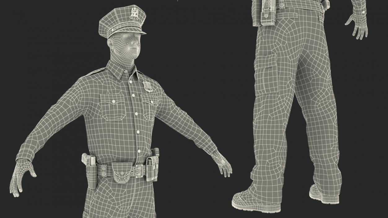 3D model NYPD Cop T-Pose