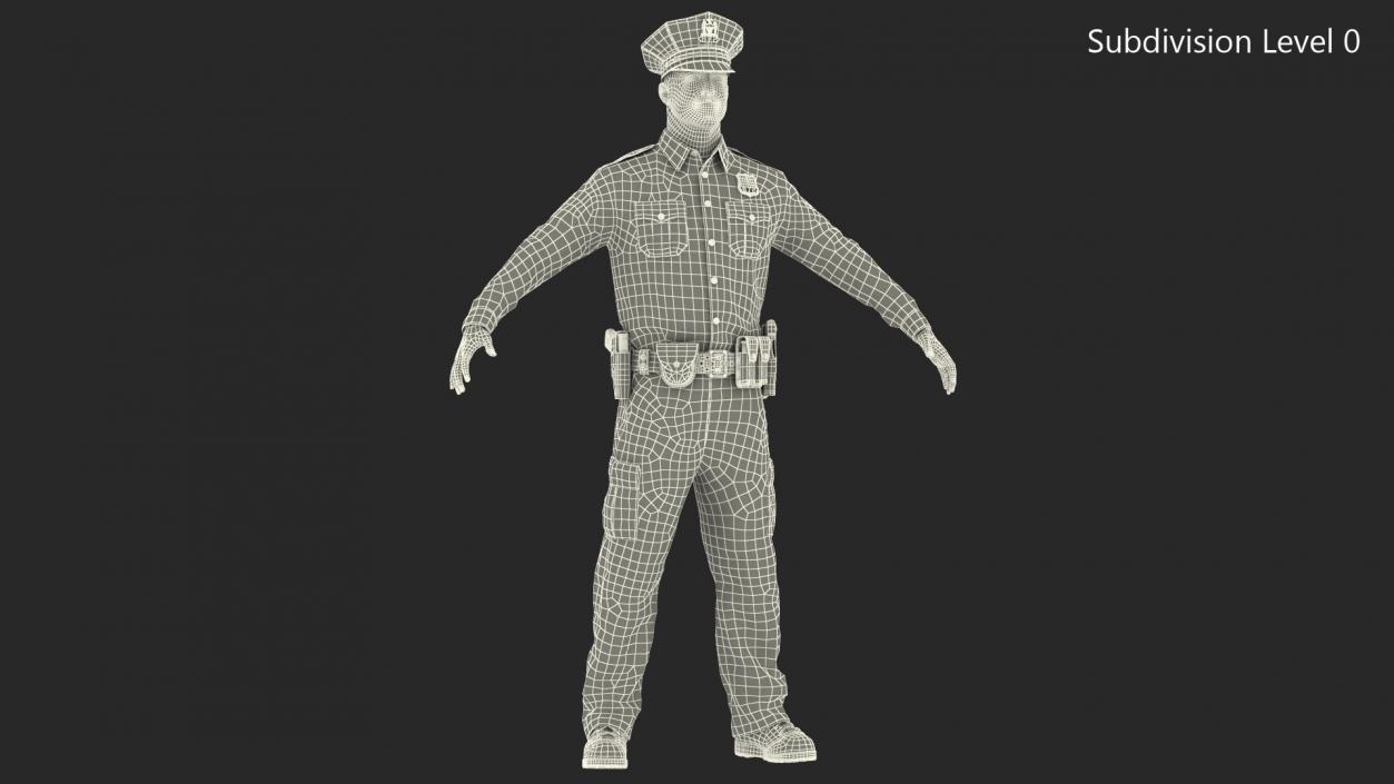 3D model NYPD Cop T-Pose