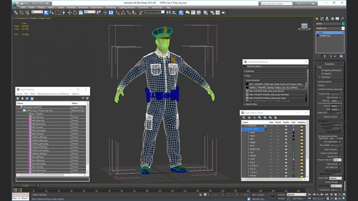 3D model NYPD Cop T-Pose