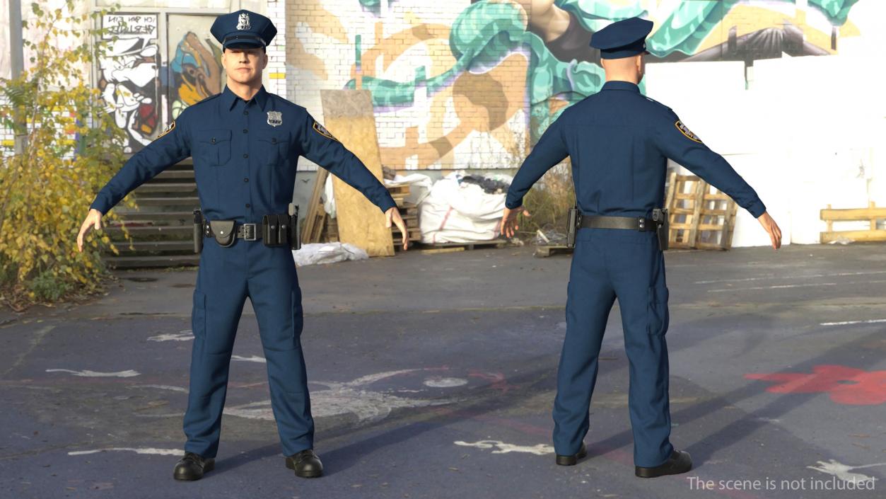 3D model NYPD Cop T-Pose