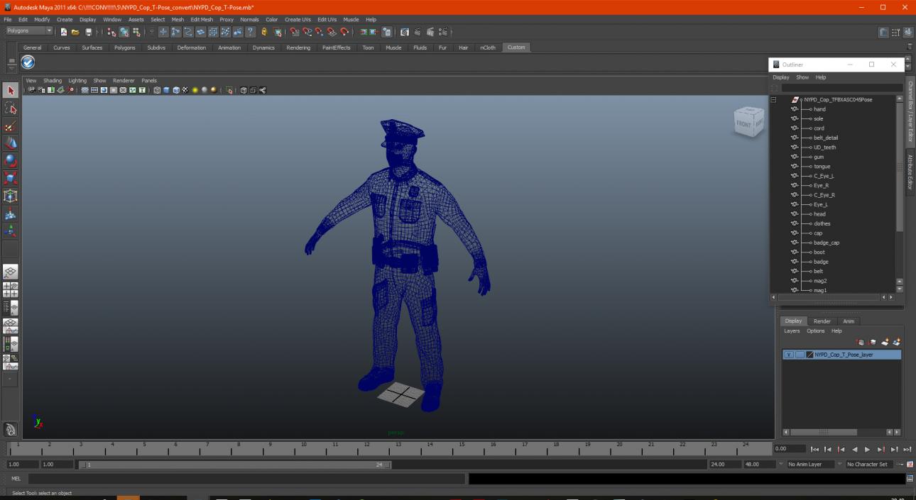 3D model NYPD Cop T-Pose