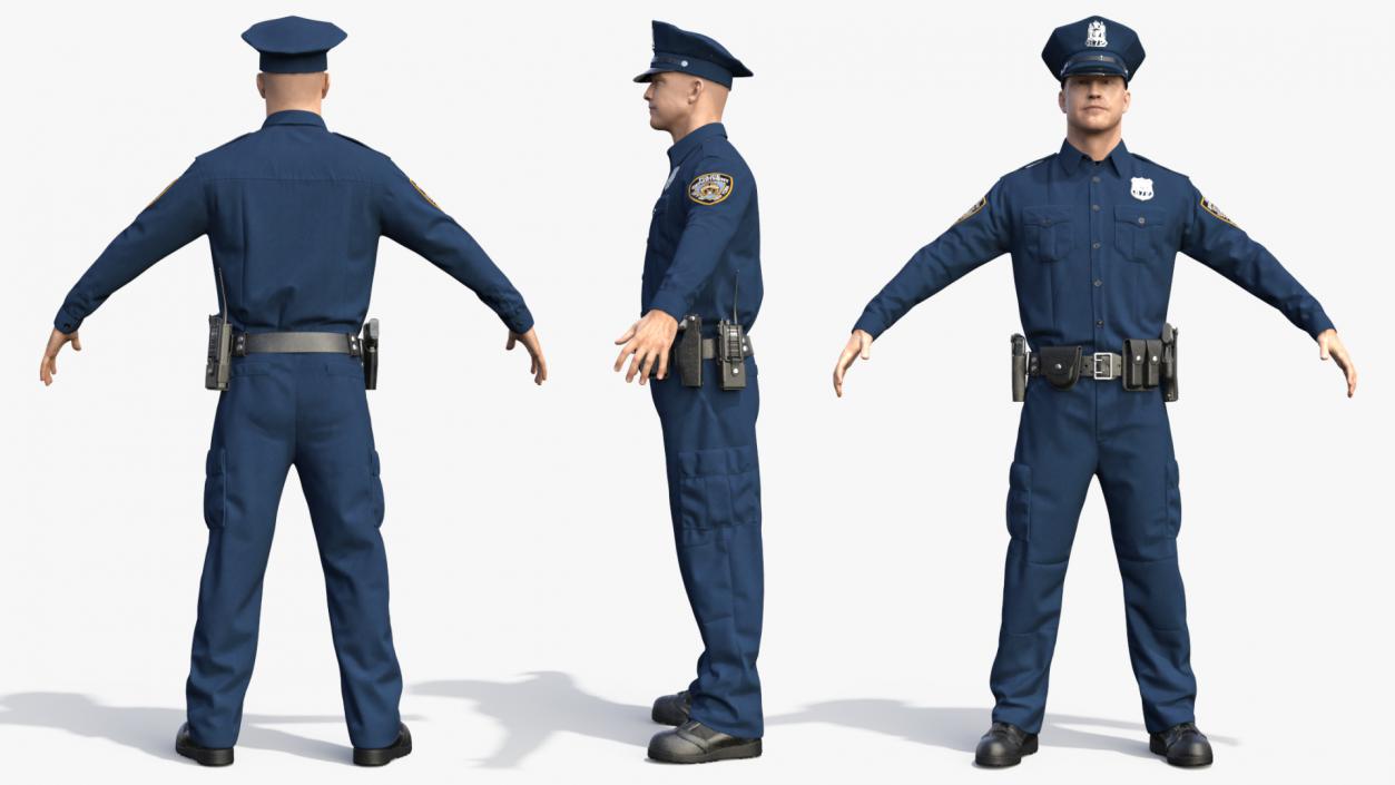 3D model NYPD Cop T-Pose