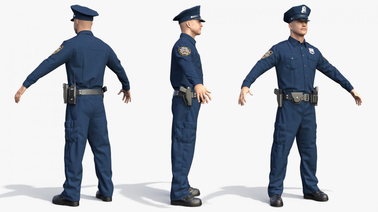 3D model NYPD Cop T-Pose