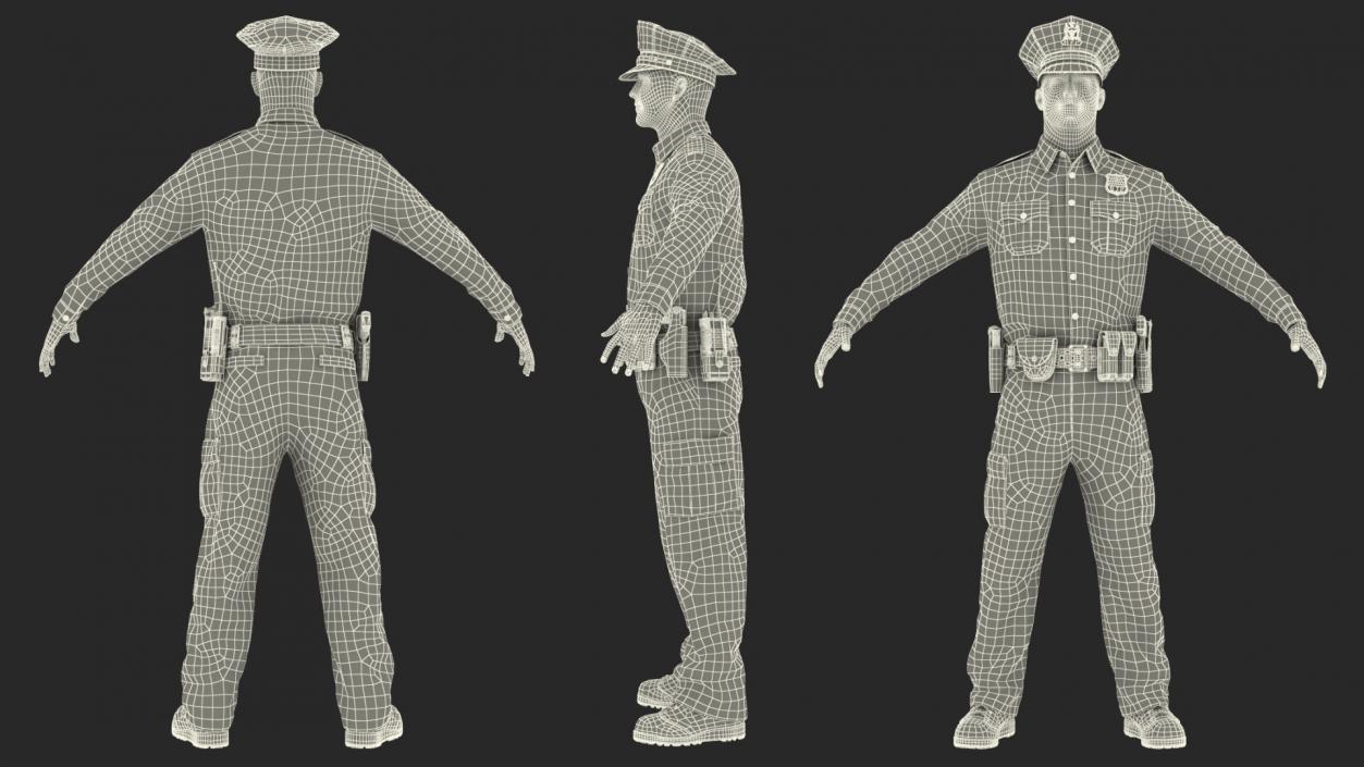 3D model NYPD Cop T-Pose