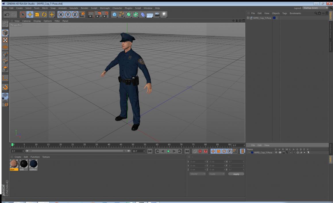 3D model NYPD Cop T-Pose