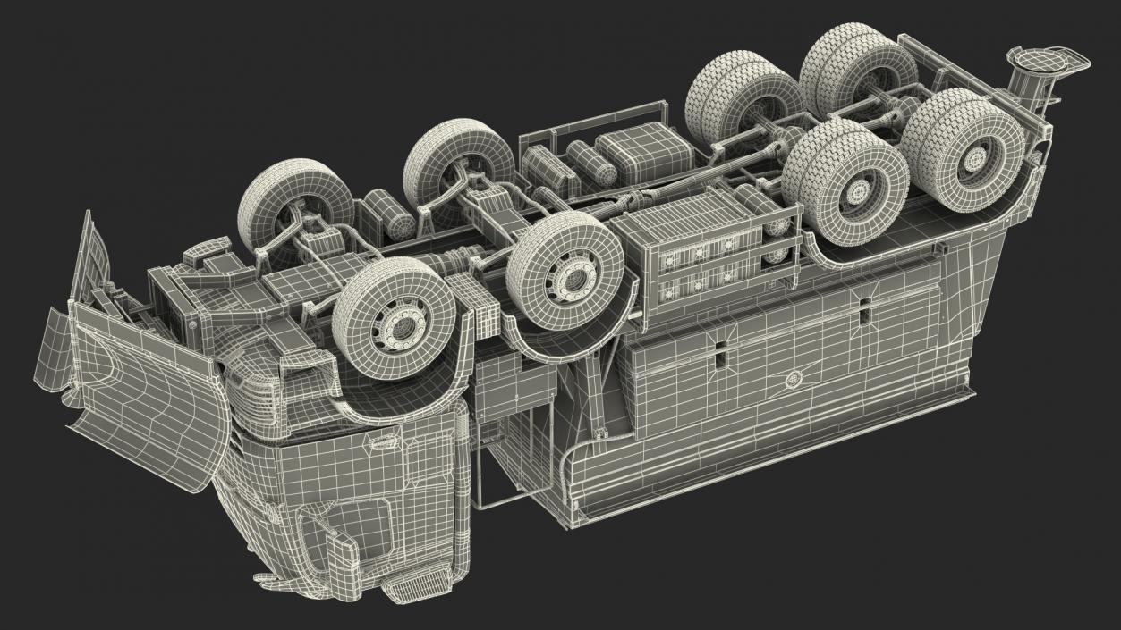 3D Mercedes 8x6 Arocs Gritter Truck Simple Interior model