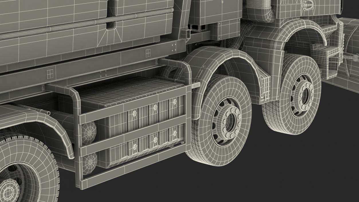 3D Mercedes 8x6 Arocs Gritter Truck Simple Interior model