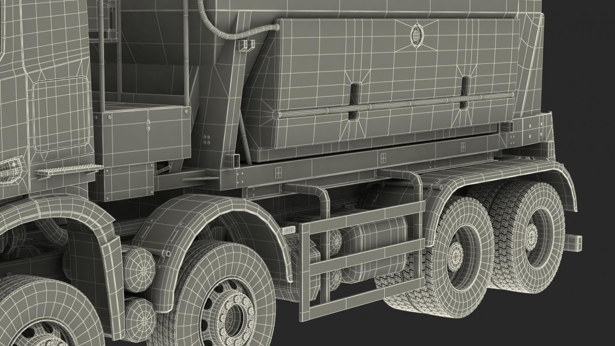 3D Mercedes 8x6 Arocs Gritter Truck Simple Interior model