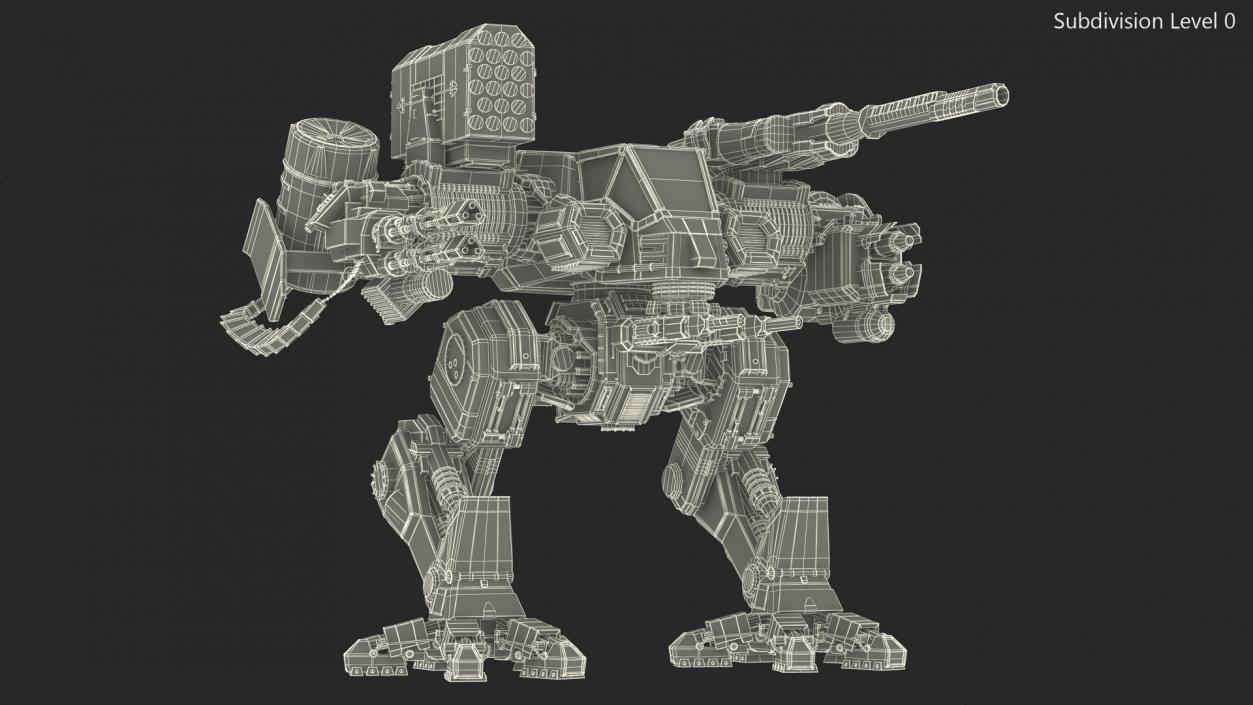 3D model Massive Walking Mech Green Old