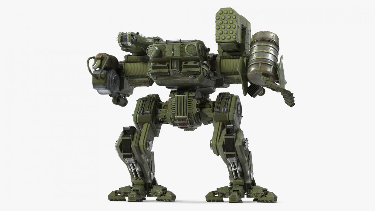 3D model Massive Walking Mech Green Old