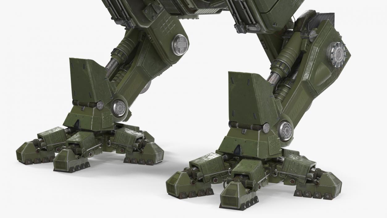 3D model Massive Walking Mech Green Old