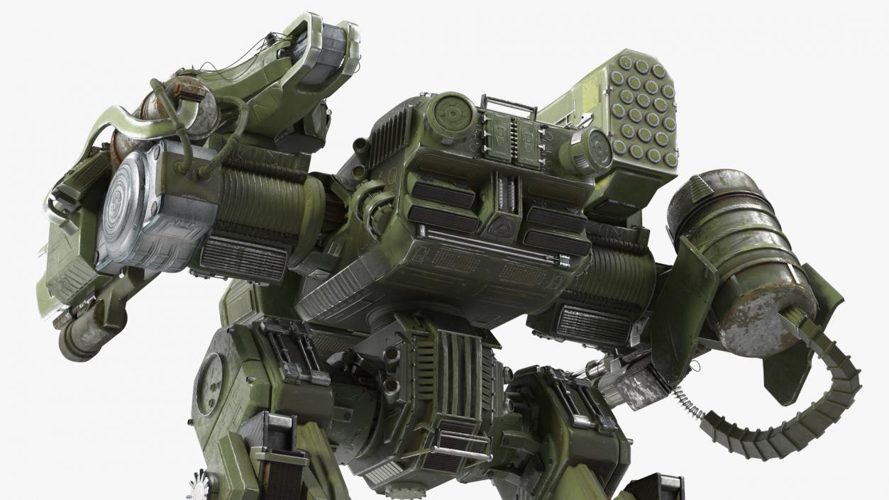 3D model Massive Walking Mech Green Old