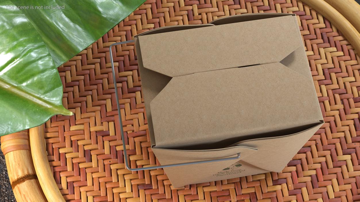 3D Kraft Paper Take Out Food Container 32 Oz