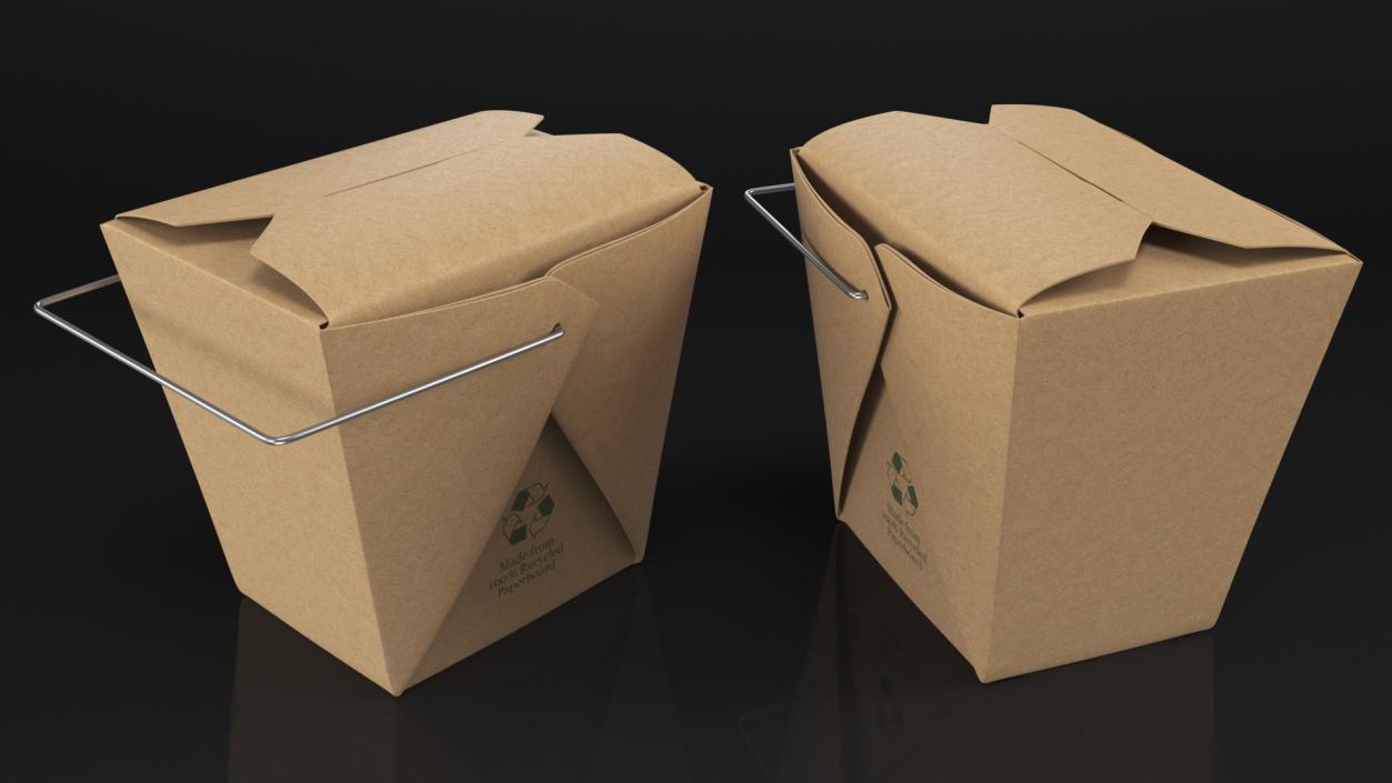 3D Kraft Paper Take Out Food Container 32 Oz