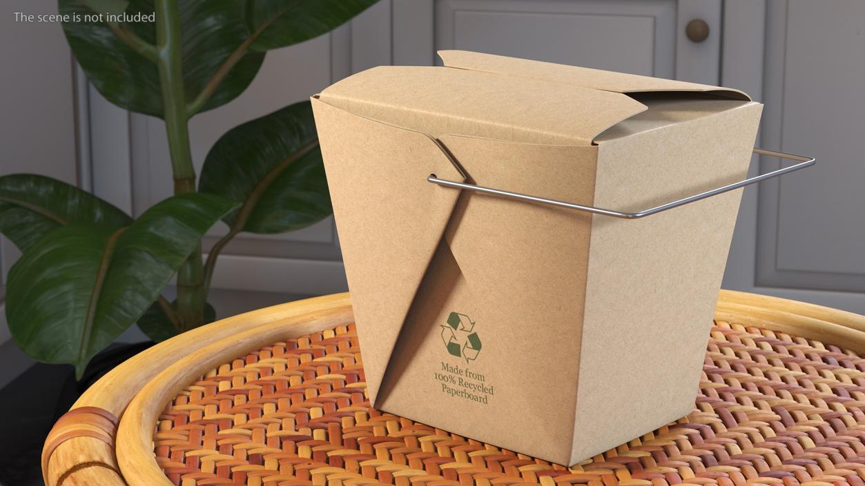 3D Kraft Paper Take Out Food Container 32 Oz