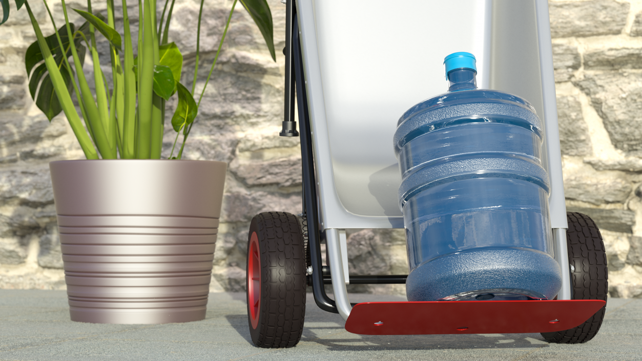 3D Garden Cart with 5 Gallon Water Bottle model