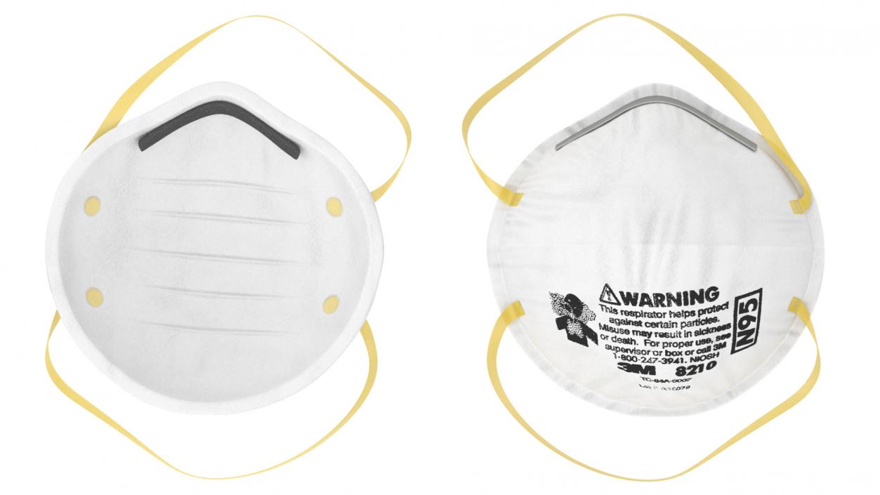 3D model Particulate Respirator 3M 8210 N95 Class