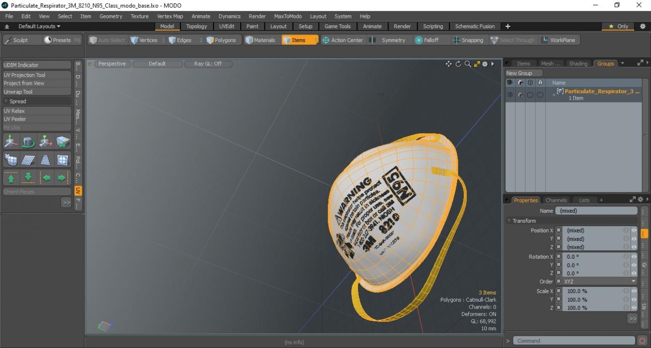 3D model Particulate Respirator 3M 8210 N95 Class