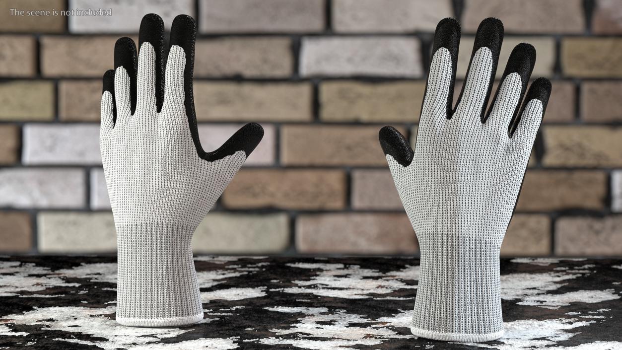 3D model Safety Work Gloves Rigged