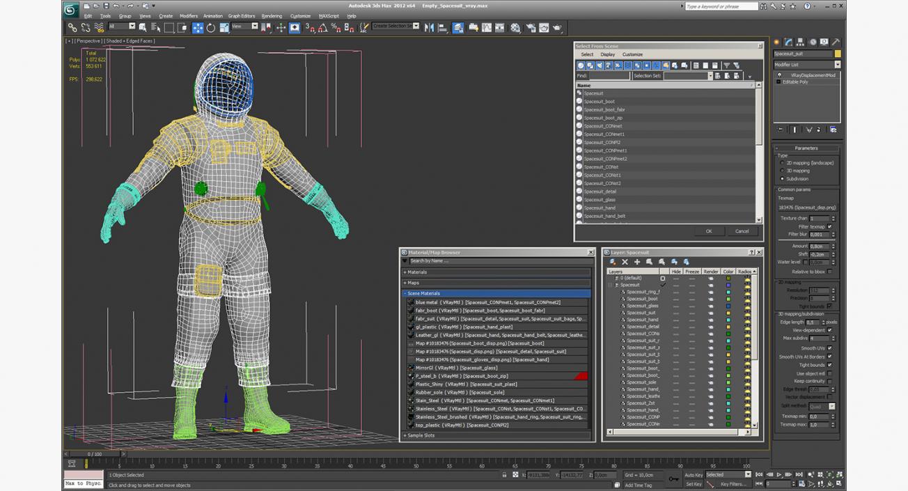 3D model Empty Spacesuit