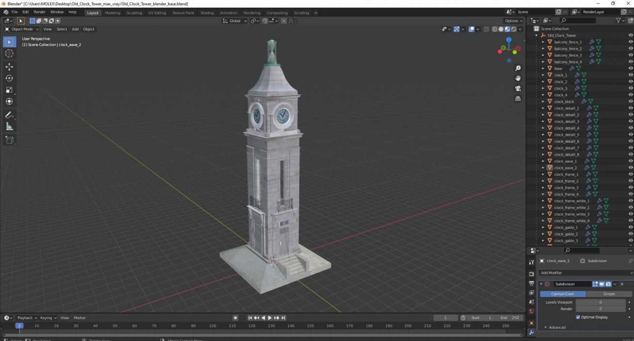 3D model Old Clock Tower