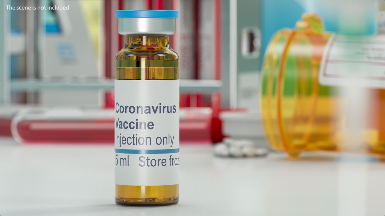 Coronavirus Vaccine Vial 15ml 3D model