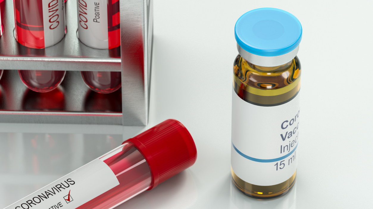 Coronavirus Vaccine Vial 15ml 3D model