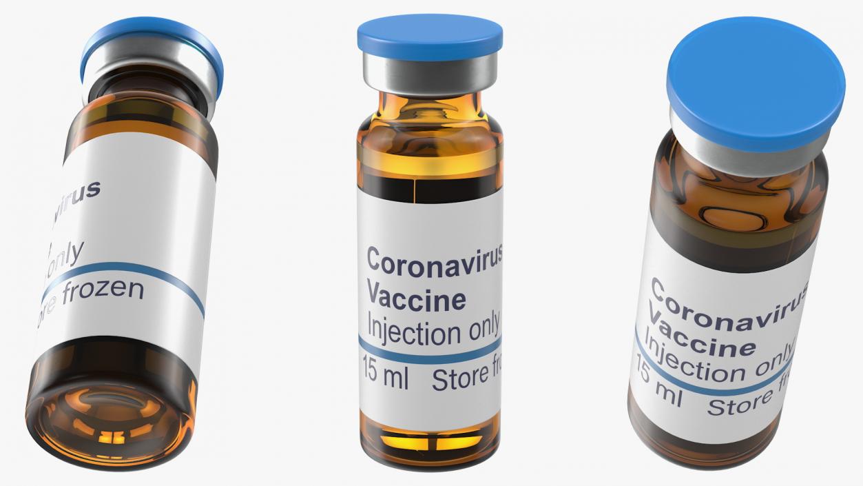 Coronavirus Vaccine Vial 15ml 3D model