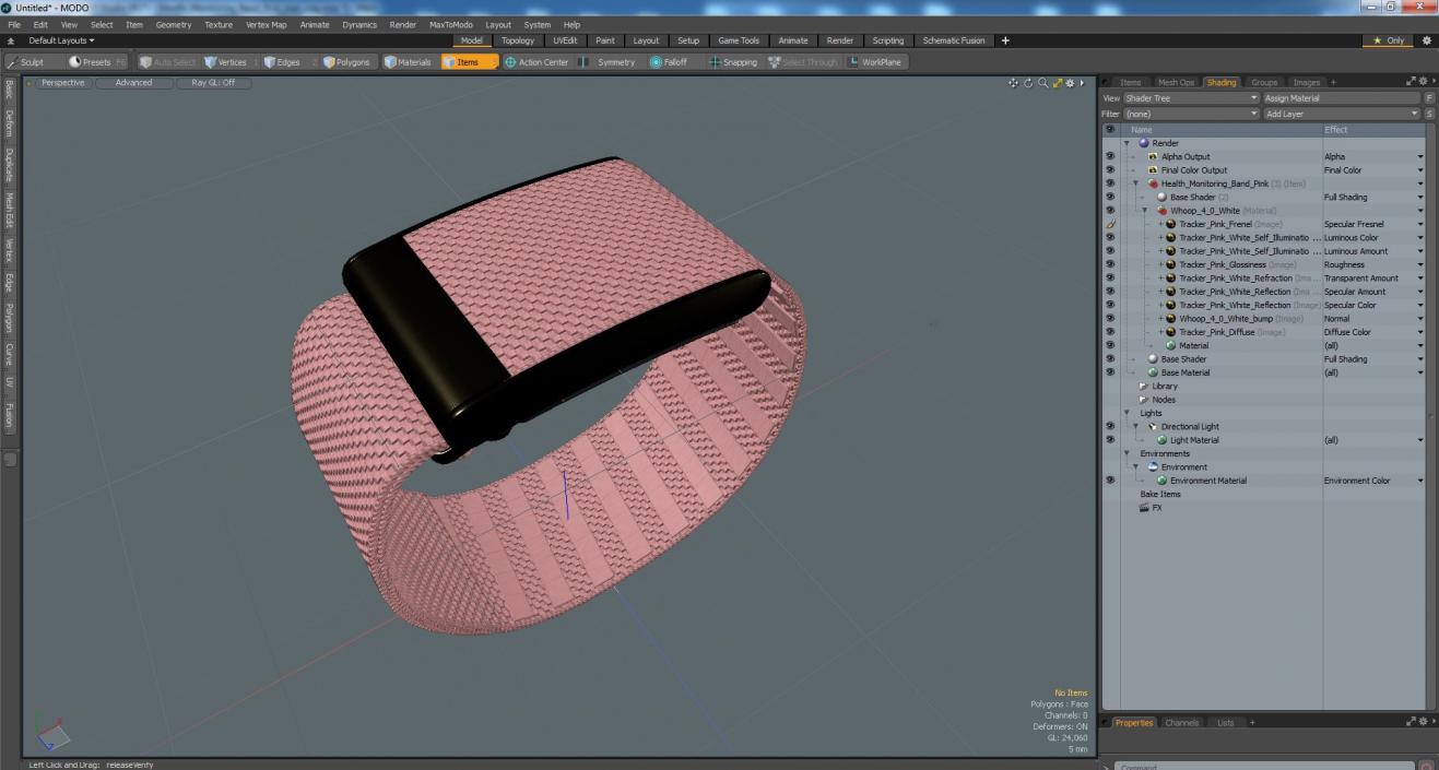 Health Monitoring Band Pink 3D