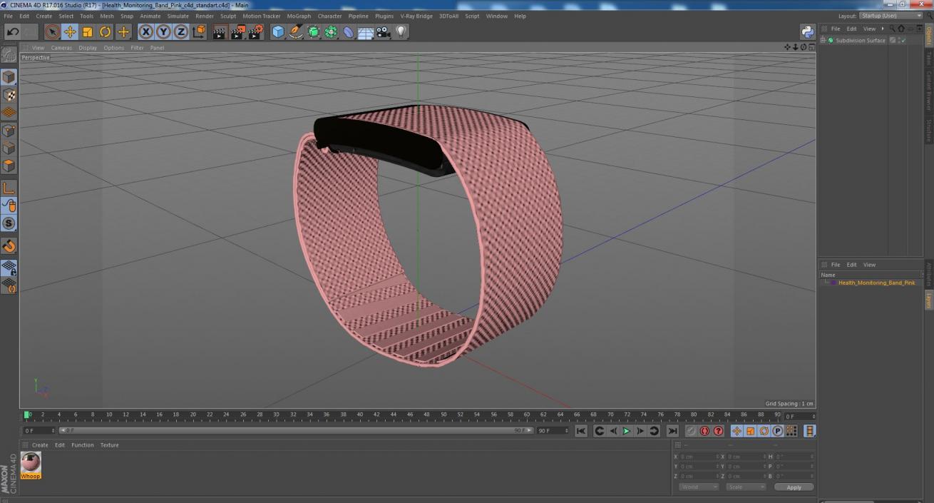 Health Monitoring Band Pink 3D