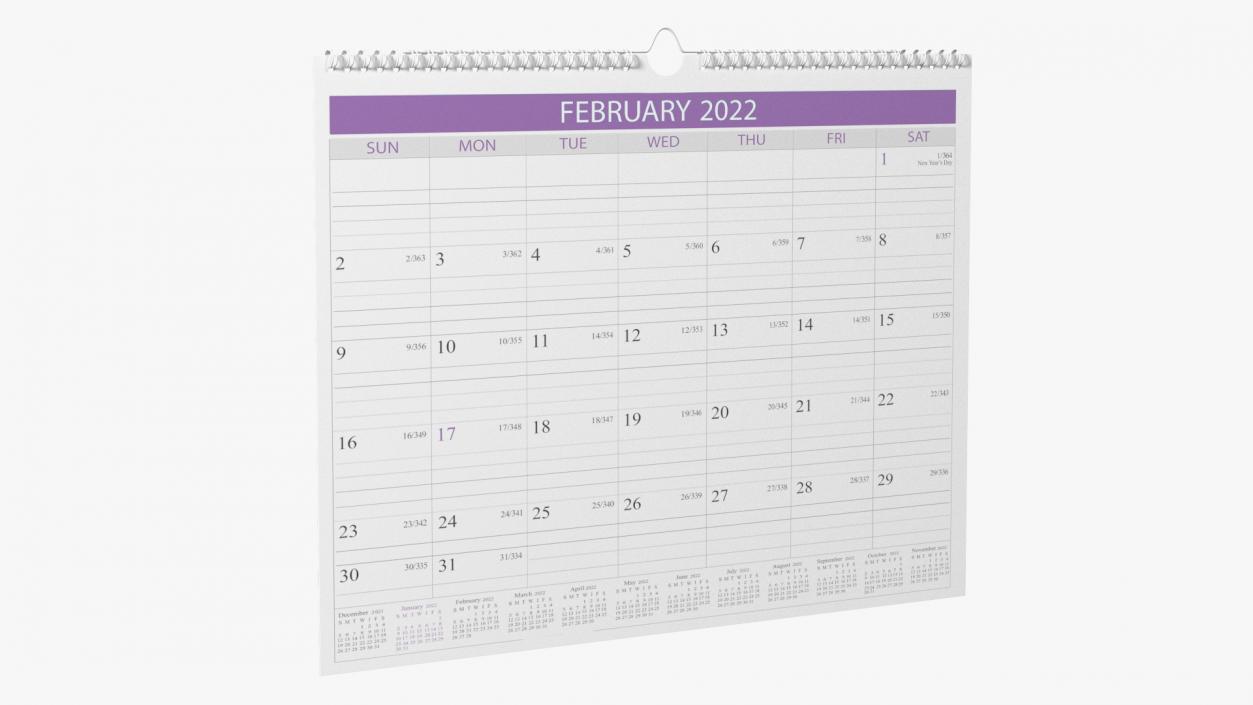 3D Monthly 2022 Wall Calendar