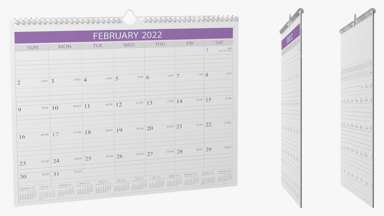 3D Monthly 2022 Wall Calendar