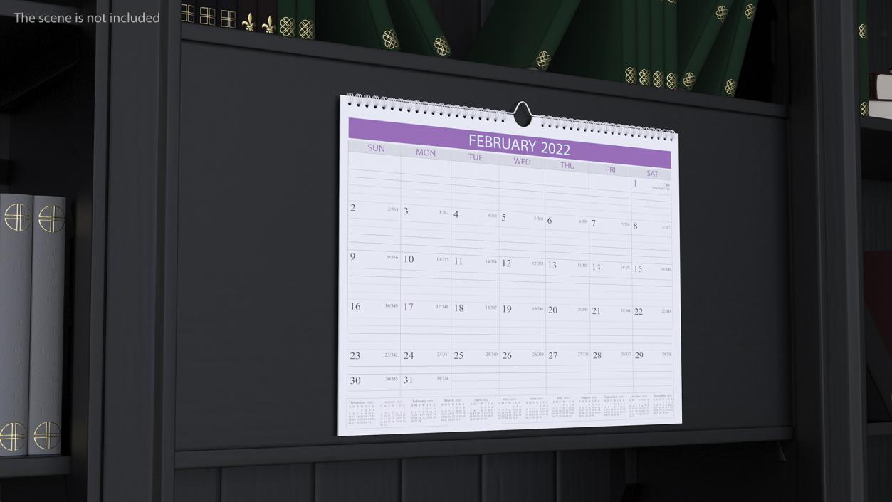 3D Monthly 2022 Wall Calendar