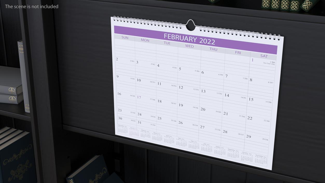 3D Monthly 2022 Wall Calendar