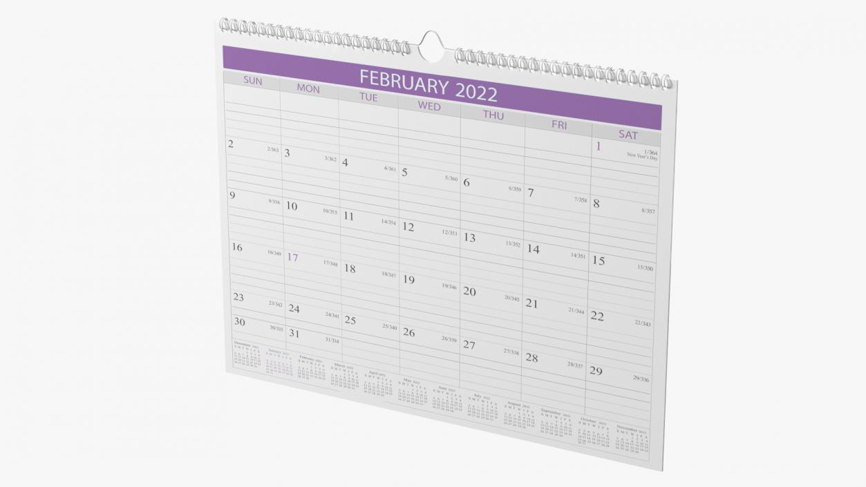 3D Monthly 2022 Wall Calendar