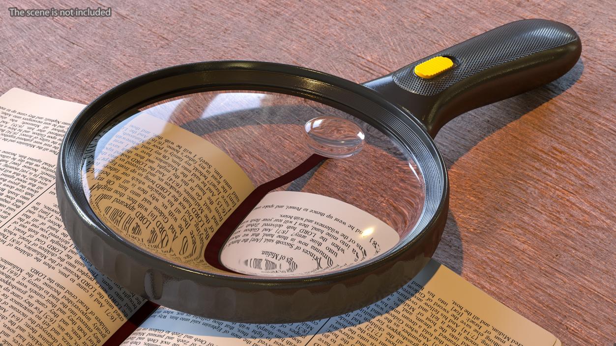 Handheld Illuminated Magnifying Glass 3D