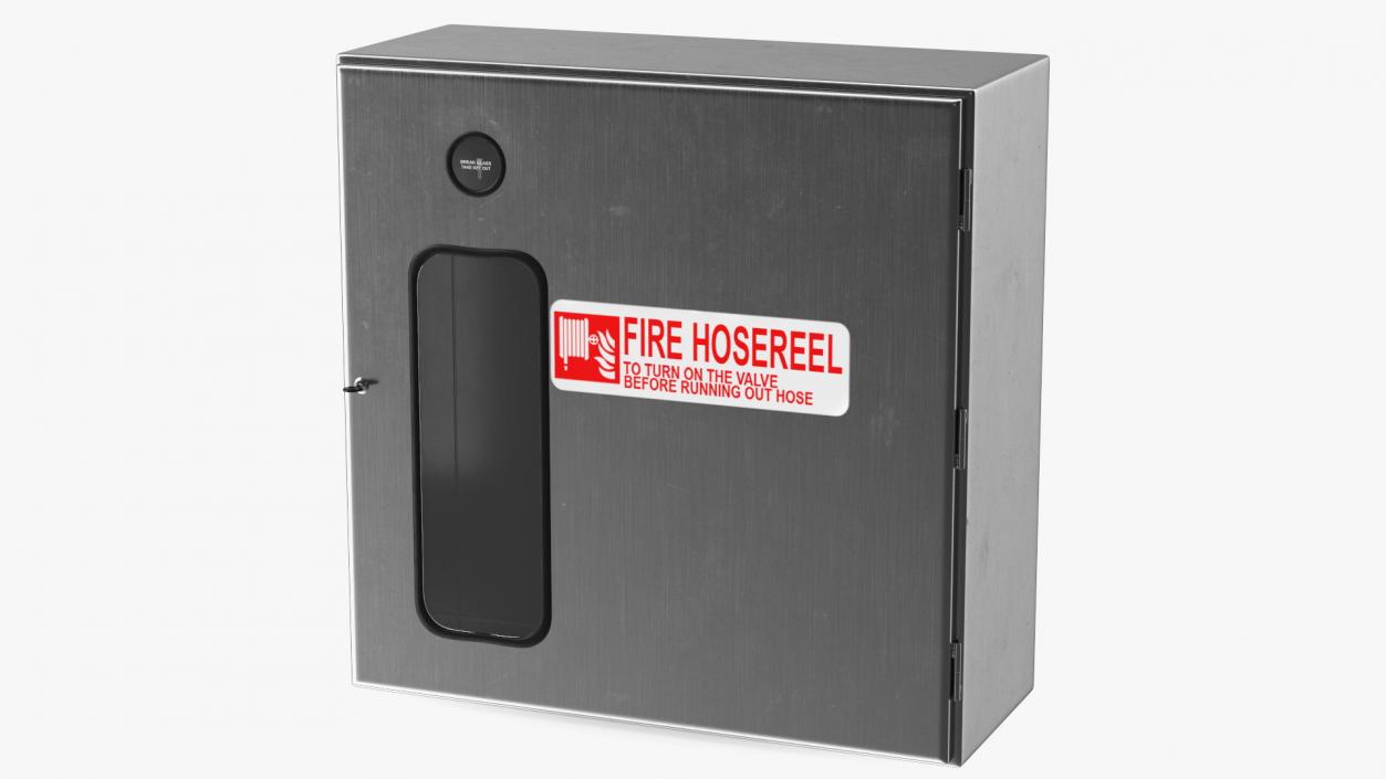 3D Fire Hose Reel Stainless Steel Cabinet model