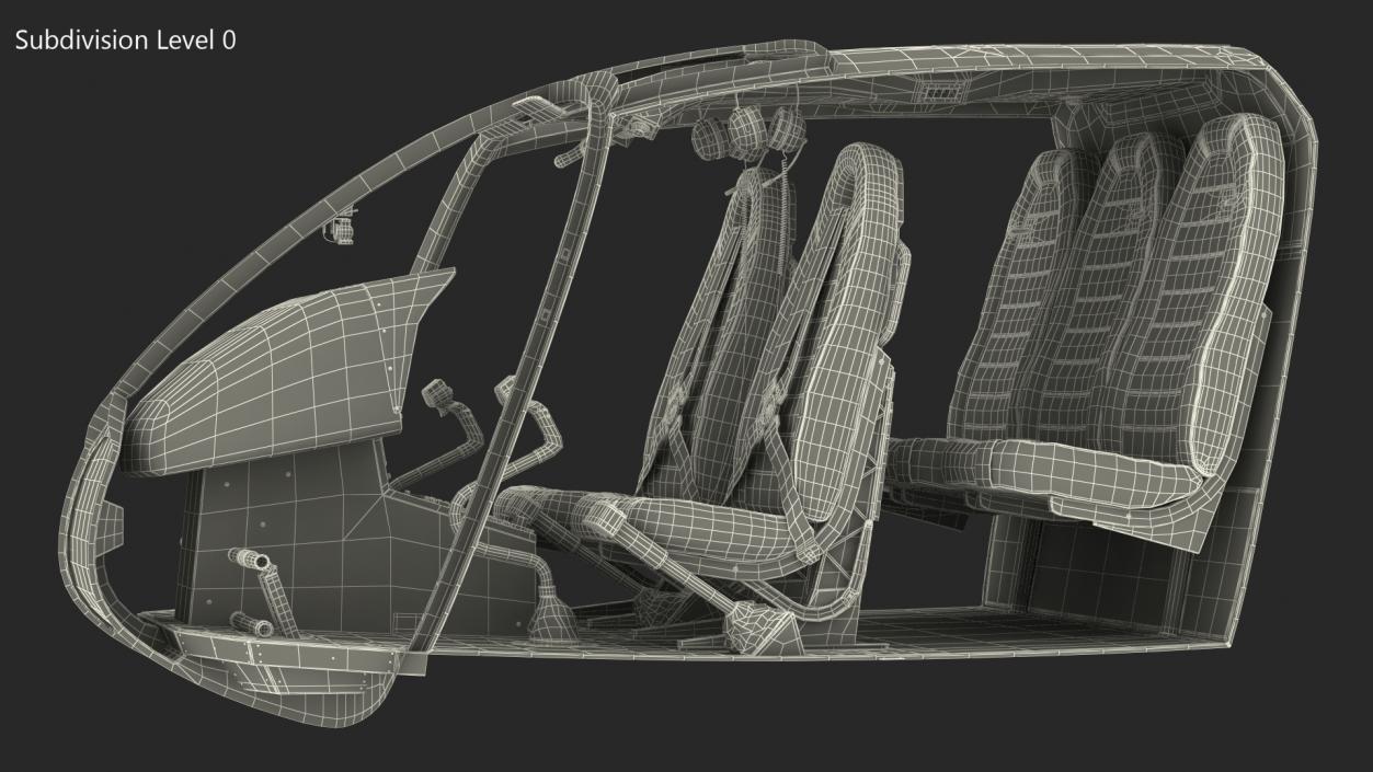 3D model Lightweight Helicopter Cockpit