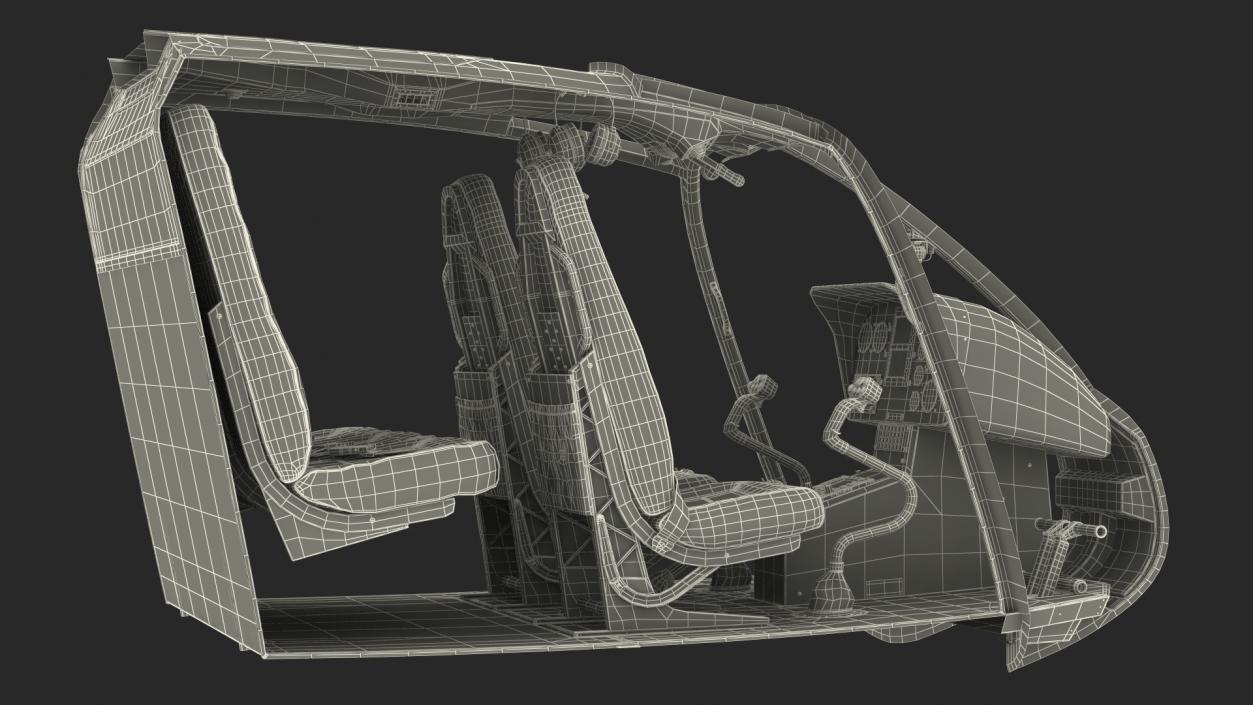 3D model Lightweight Helicopter Cockpit