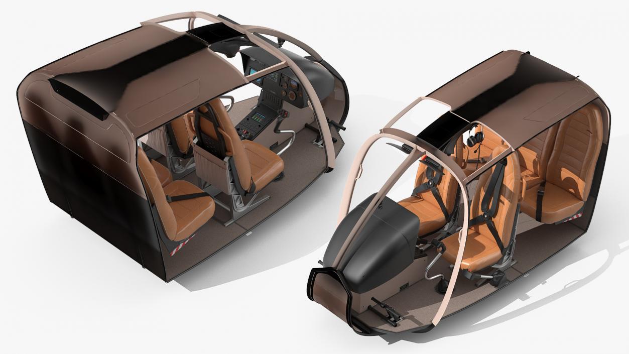 3D model Lightweight Helicopter Cockpit