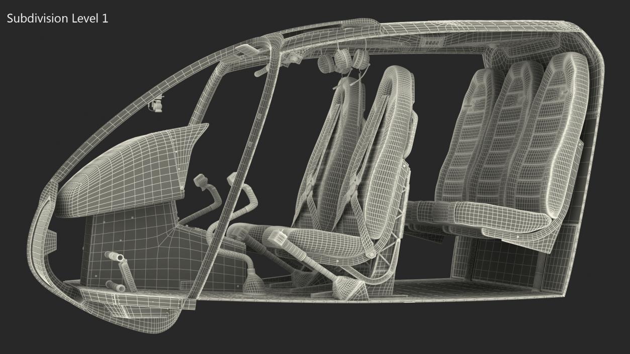 3D model Lightweight Helicopter Cockpit