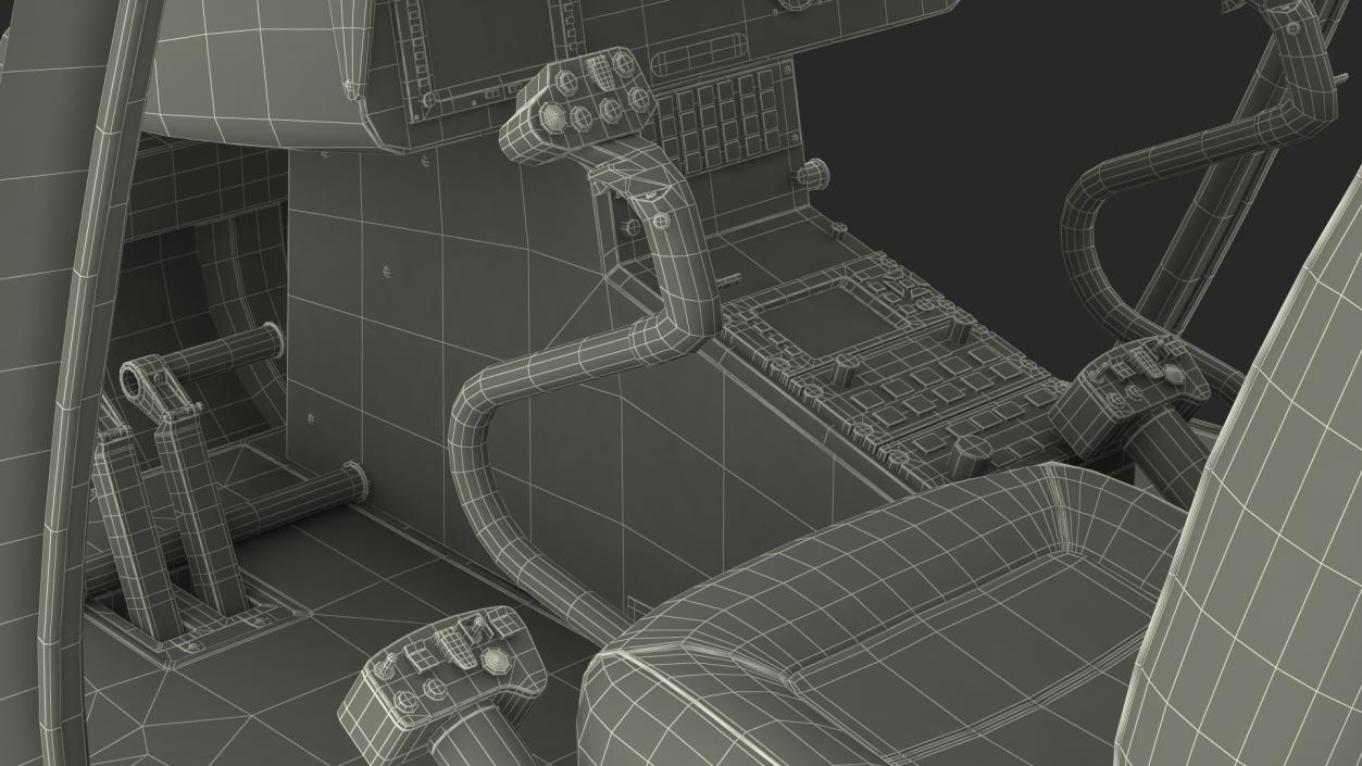 3D model Lightweight Helicopter Cockpit