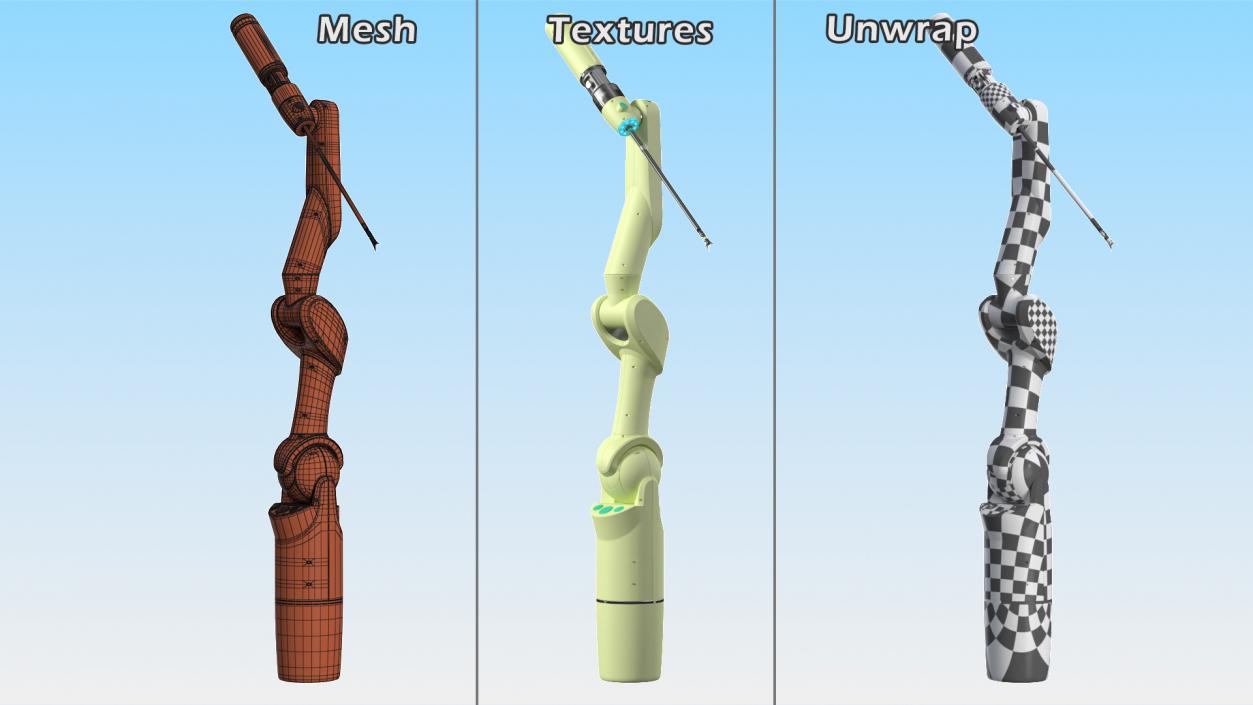 3D Medical Versatile Robotic Arm Rigged