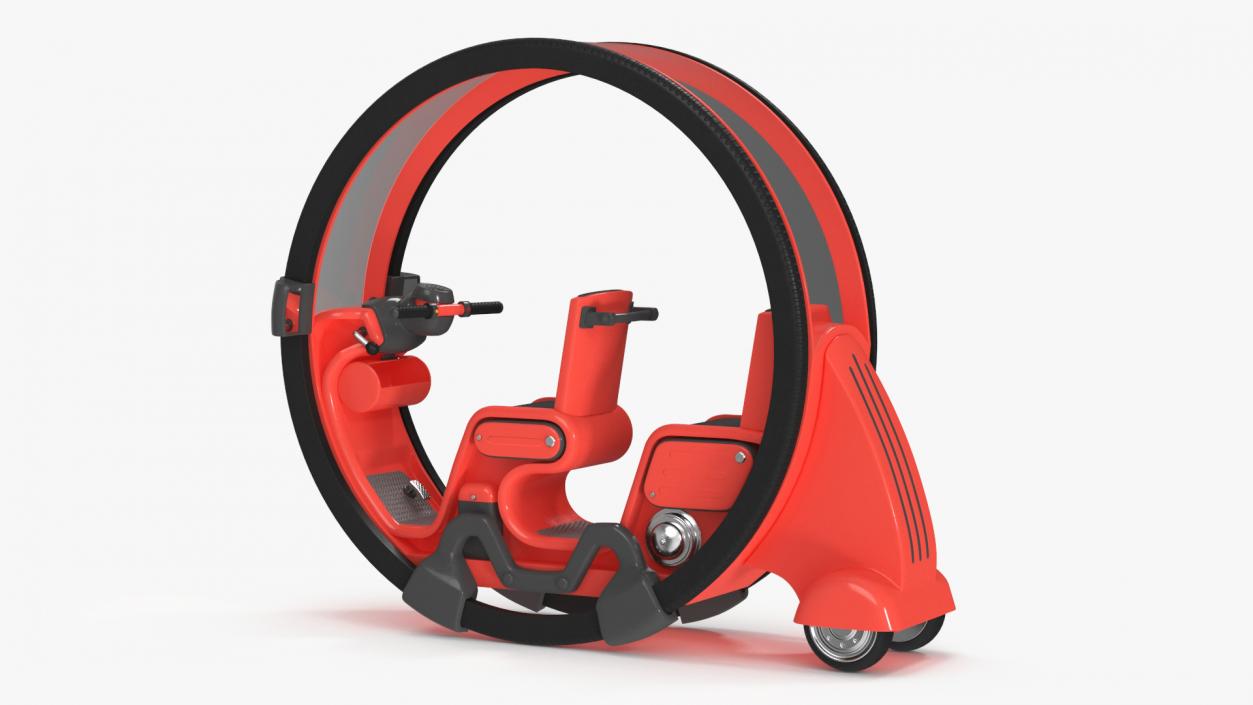 3D Futuristic Personal Vehicle Tube Red Rigged model