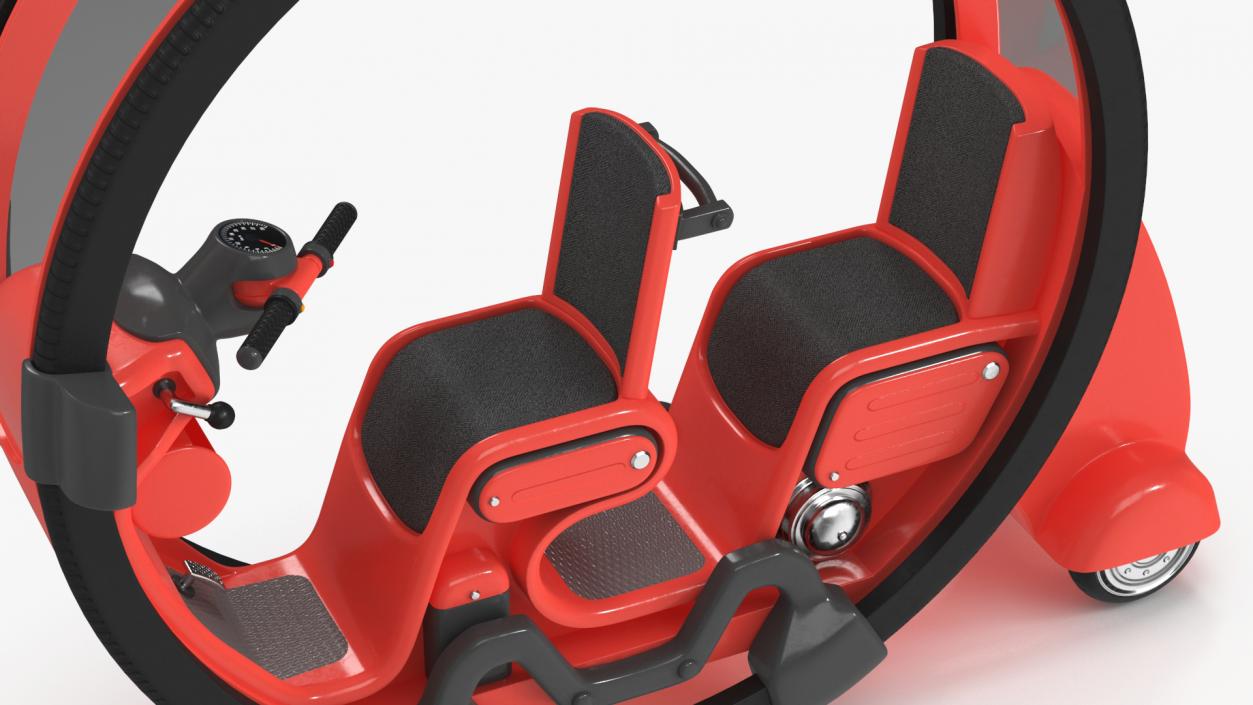 3D Futuristic Personal Vehicle Tube Red Rigged model