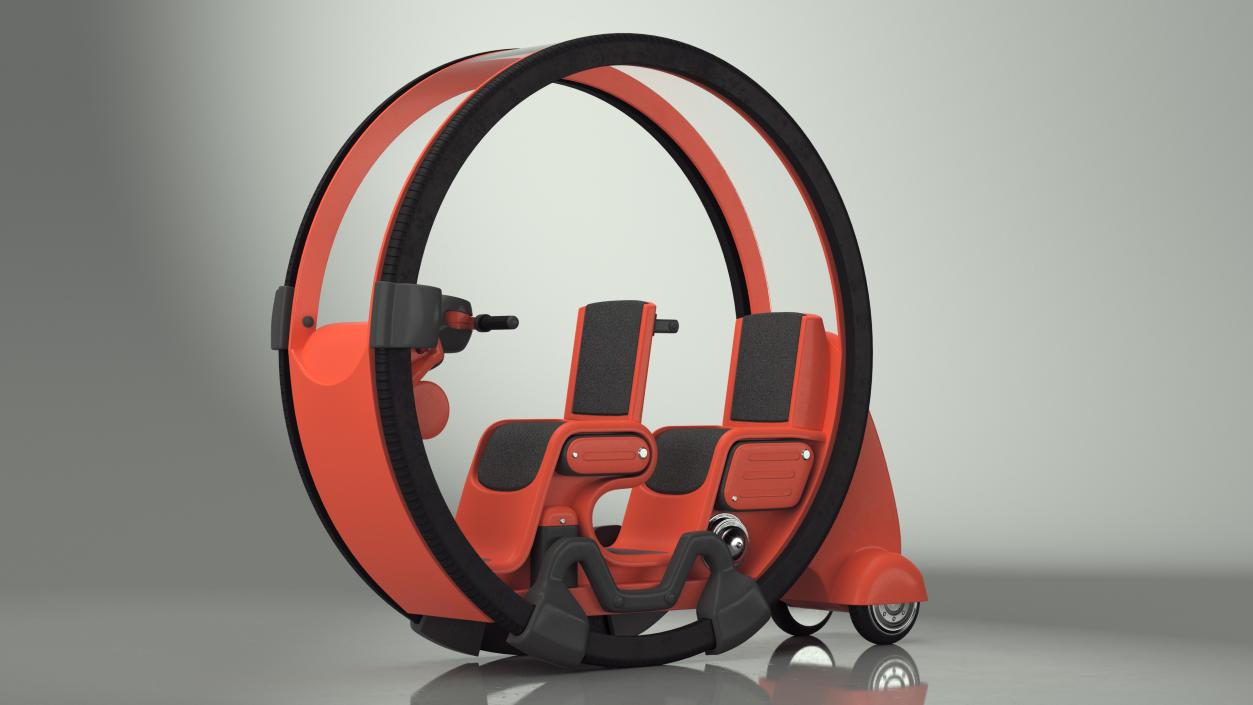 3D Futuristic Personal Vehicle Tube Red Rigged model