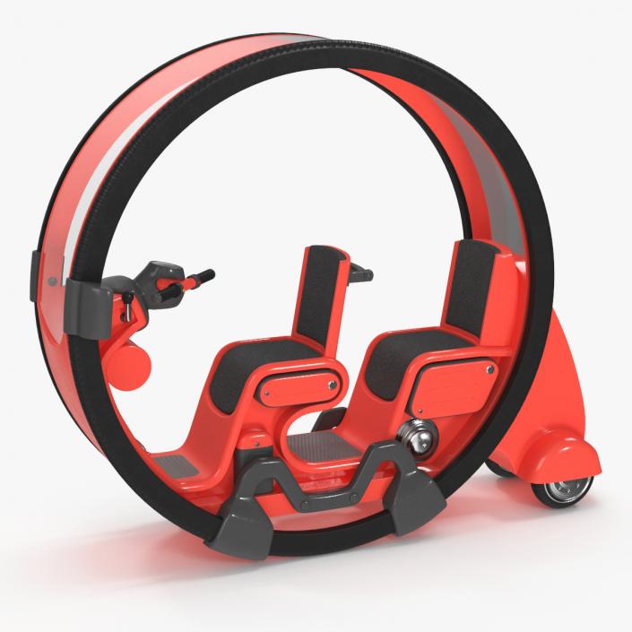 3D Futuristic Personal Vehicle Tube Red Rigged model